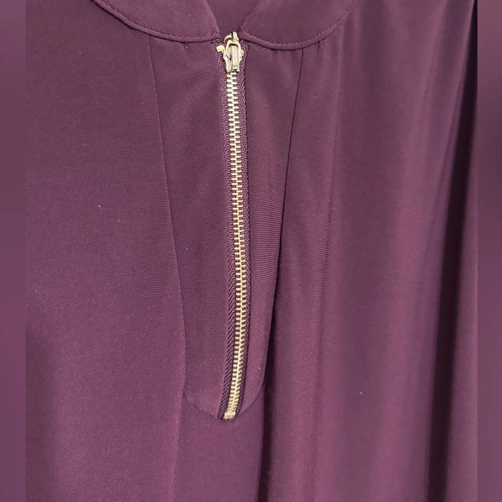 joie de vivre Eggplant Short Sleeve Blouse 2X - Picture 2 of 6